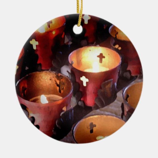 テキサス州の代表団の蝋燭 セラミックオーナメント (正面)