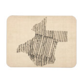 テキサス州の古楽譜 マグネット (横)