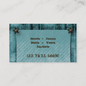 テキサス州の名刺のデニムのジーンの星の青緑 名刺 (裏面)