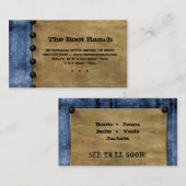 テキサス州の名刺の青いデニムのジーンの星 名刺 (正面/裏面)