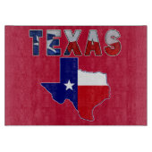 テキサス州の国旗の地図 カッティングボード (正面)