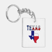 テキサス州の国旗の地図 キーホルダー (正面左)