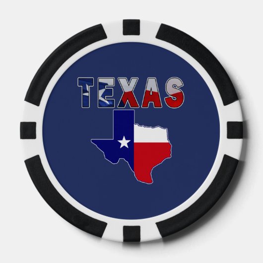 テキサス州の国旗の地図 ポーカーチップ (正面)
