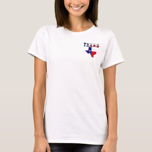 テキサス州の国旗の地図 Tシャツ (正面)