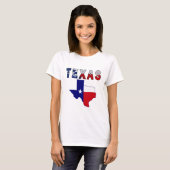 テキサス州の国旗の地図 Tシャツ (正面フル)