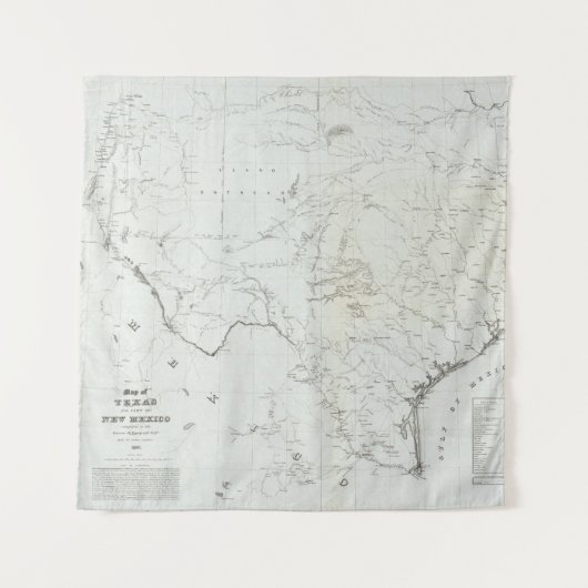 テキサス州の地図およびニューメキシコの部分 タペストリー (正面)