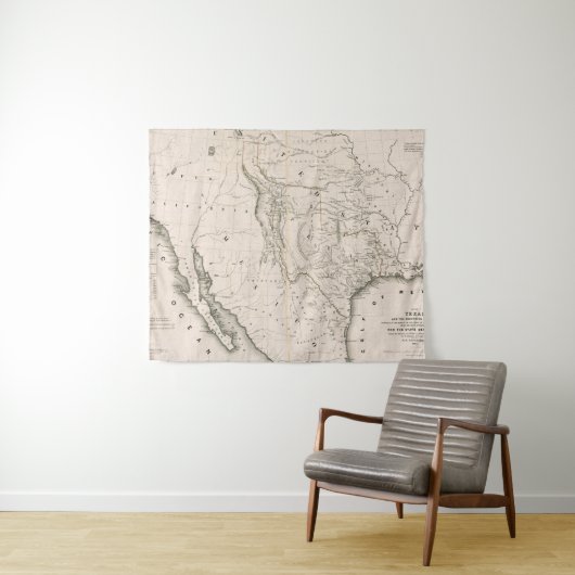 テキサス州の地図および隣接した国 タペストリー (インサイチュ(横))