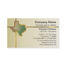 テキサス州の地図の名刺