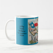 テキサス州の地図カスタム コーヒーマグカップ (左)