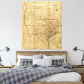 テキサス州の地図ジョン・アロースミス（1841年） キャンバスプリント (インサイチュ (寝室))