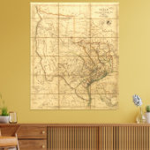 テキサス州の地図ジョン・アロースミス（1841年） キャンバスプリント (インサイチュ (リビング))