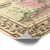 テキサス州の地図バイミッチェル ポスター (角)