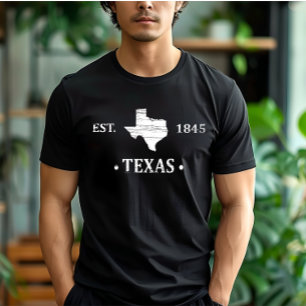 テキサス州の地図ホワイトローン・スター州 Tシャツ
