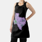 テキサス州の地図州オブアメリカブルーボンネットパープルフロー エプロン (インサイチュ)