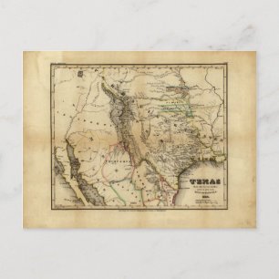 テキサス州の地図州(1846年) ポストカード