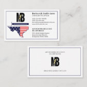 テキサス州の地図星条旗 名刺 (正面/裏面)