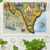 テキサス州の地図 キッチンタオル (折り畳み)