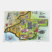 テキサス州の地図 キッチンタオル (横)