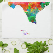 テキサス州の地図 キッチンタオル (折り畳み)