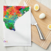 テキサス州の地図 キッチンタオル (四つ折り)