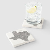 テキサス州の地図 ストーンコースター (横)