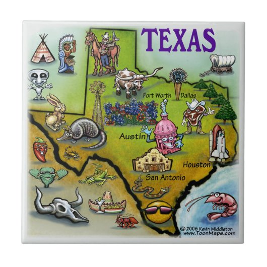 テキサス州の地図 タイル (正面)