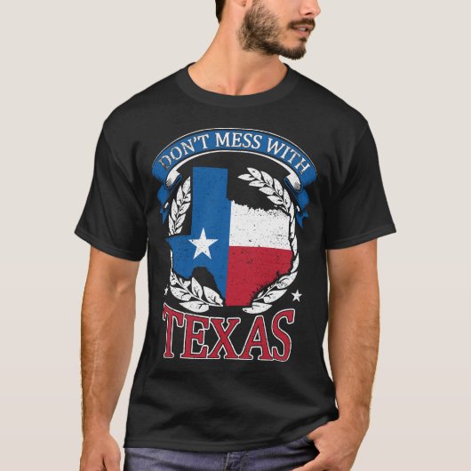 テキサス州の地図、テキサス州と一緒に遊ぶな Tシャツ (正面)