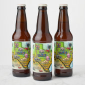 テキサス州の地図 ビールラベル (ボトル)