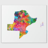 テキサス州の地図 ラッピングペーパー (フラット)