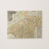 テキサス州の大規模郡・鉄道地図 ジグソーパズル (横)