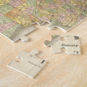 テキサス州の大規模郡・鉄道地図 ジグソーパズル (側面)