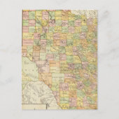 テキサス州の大規模郡・鉄道地図 ポストカード (正面)