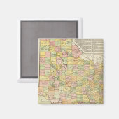 テキサス州の大規模郡・鉄道地図 マグネット (正面/裏面)