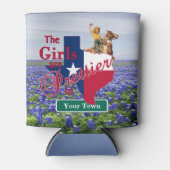 テキサス州の女かわいらしの子は(名前をカスタムする)ブルーボンにいる 缶クーラー (正面)