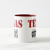 テキサス州の女性のカーボーイのマグ ツートーンマグカップ (中央)