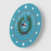 テキサス州の州のシール ラージ壁時計 (傾斜)
