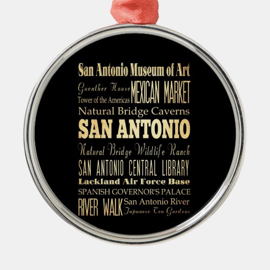 テキサス州の州のタイポグラフィの芸術のサン・アントニオ都市 メタルオーナメント (正面)