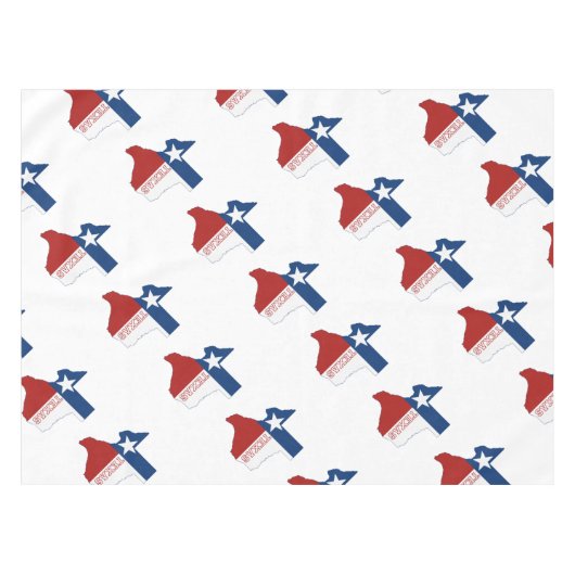 テキサス州の州の旗および地図 テーブルクロス (正面(横))