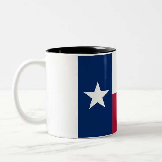 テキサス州の州の旗のツートーンコーヒー・マグ ツートーンマグカップ (左)