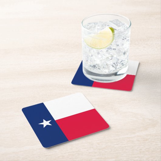 テキサス州の州の旗のデザイン スクエアペーパーコースター (インサイチュ)