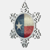 テキサス州の州の旗のヴィンテージのピューターの雪片のオーナメント スノーフレークピューターオーナメント (右)