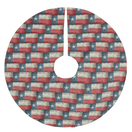 テキサス州の州の旗のヴィンテージのレトロのスタイルの木のスカート ブラッシュドポリエステルツリースカート (正面)