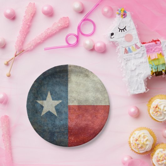 テキサス州の州の旗のヴィンテージの使い捨て可能な紙皿 ペーパープレート (パーティー)