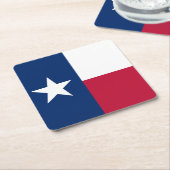 テキサス州の州の旗-高品質で確実な色 スクエアペーパーコースター (アングル)