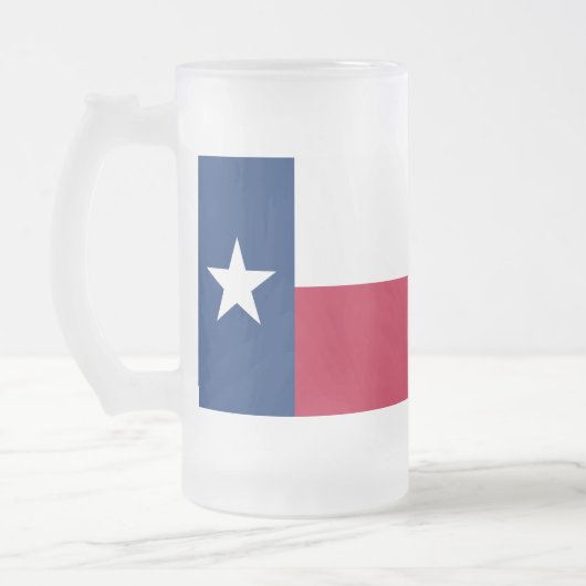 テキサス州の州の旗-高品質で確実な色 フロストグラスビールジョッキ (左)