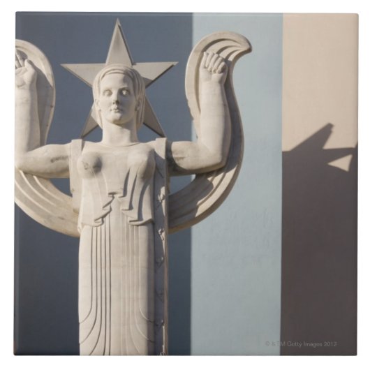 テキサス州の州市のアールデコの彫刻 タイル (正面)
