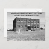 テキサス州の廃校の写真入りポストカード ポストカード (正面/裏面)