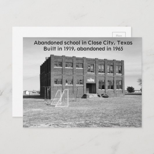 テキサス州の廃校の写真入りポストカード ポストカード (正面/裏面)