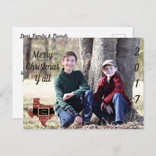 テキサス州の強い州の写真のクリスマスの郵便はがき シーズンポストカード (正面/裏面)