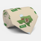 テキサス州の形とロングホーンの舵 ネクタイ (ロール)